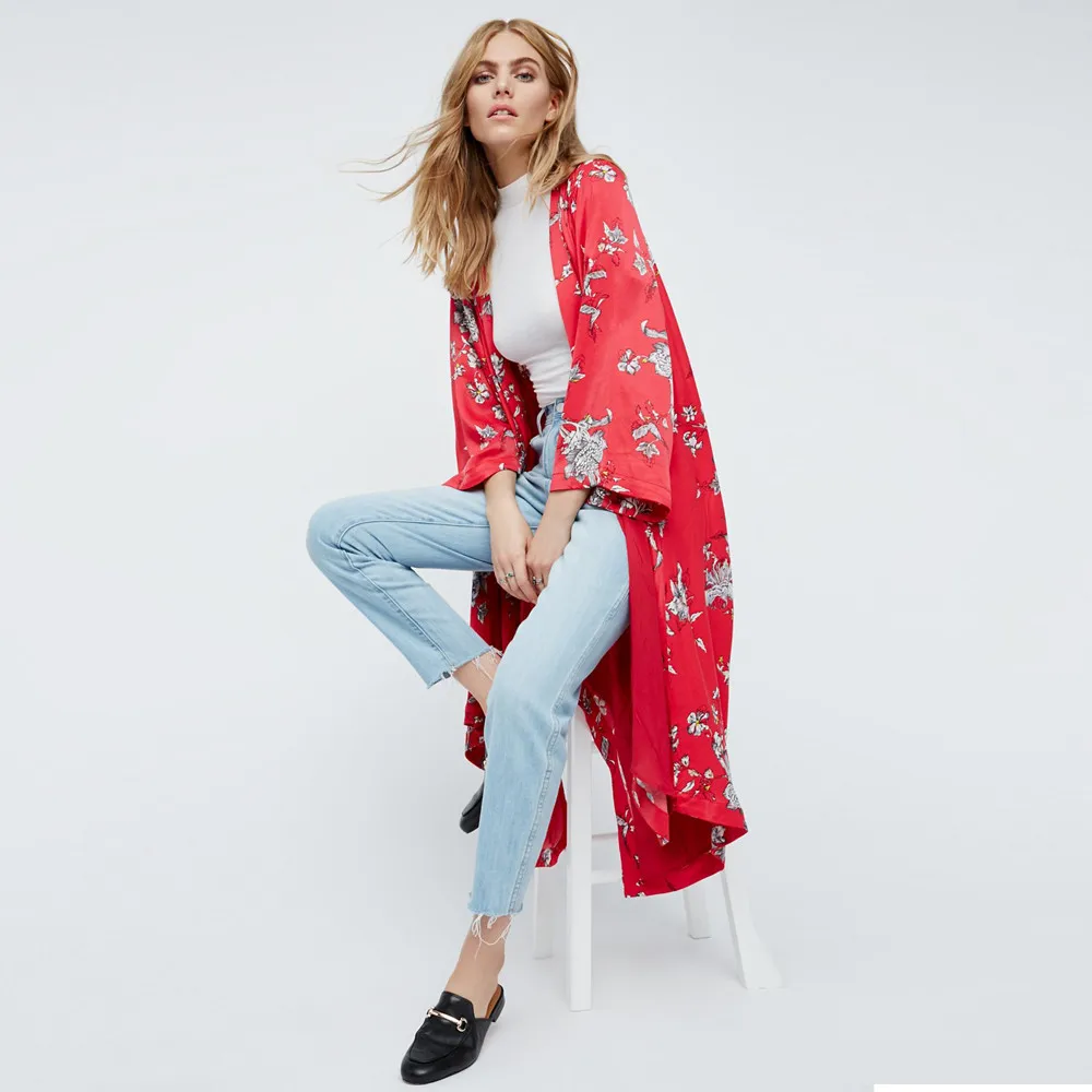 2018 Blouse Women Kimono Cardigan Boho Floral Printed Long Cardigan Casual Loose Summer 3/4 Sleeve women's shirt blusas mujer de
2018 Blouse Women Kimono Cardigan Boho Floral Printed Long Cardigan Casual Loose Summer 3/4 Sleeve women's shirt blusas mujer de