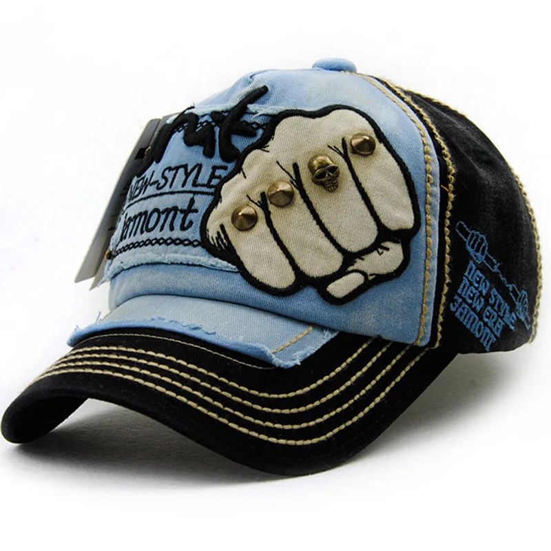Fashion Letter Rivets Baseball Cap Women Men Fist Pattern Snapback Hat Unisex Adjustable Casual Outdoor Sport Caps CP0046 (9)