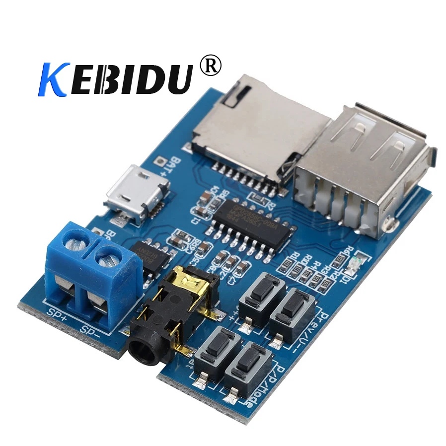 Kebidu TF Card U Disk MP3 Format Decoder Board Module Amplifier Decoding Audio Player High Performance For Speaker For U Disk
Kebidu TF Card U Disk MP3 Format Decoder Board Module Amplifier Decoding Audio Player High Performance For Speaker For U Disk