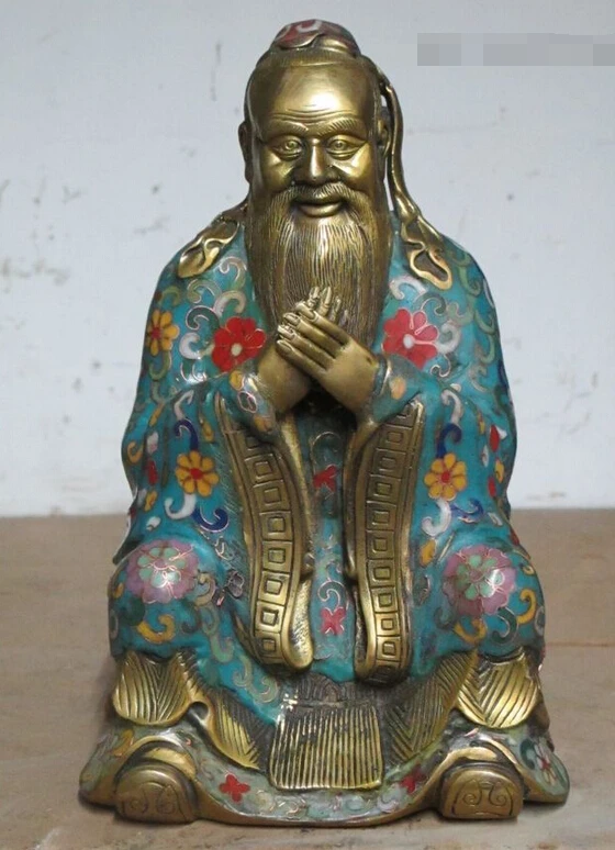 bi003569 Bronze cloisonne Buddha China's great sage educator Confucius statue Kong qiu
bi003569 Bronze cloisonne Buddha China's great sage educator Confucius statue Kong qiu