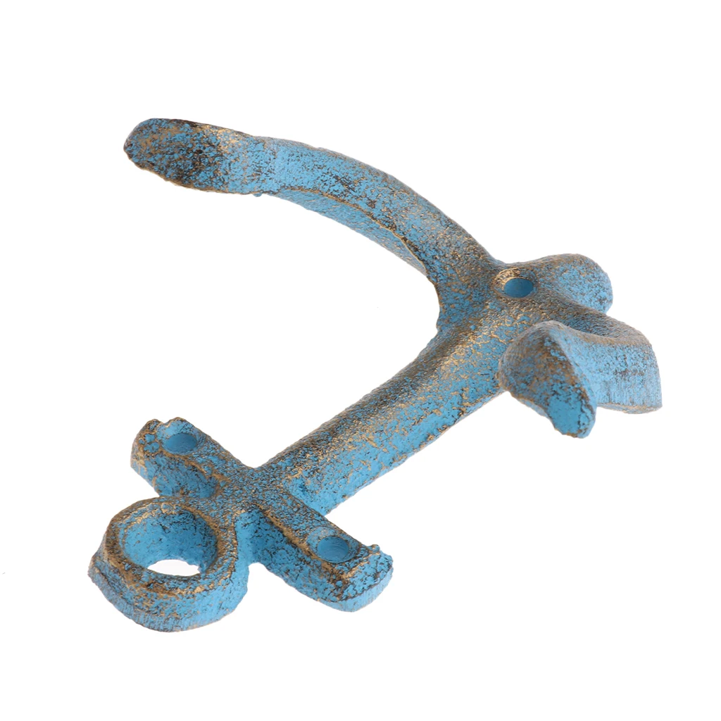 Metal Anchor Hooks Wall Door Mounted Clothes Towel Hat Key Hanger White Red Blue Brown andcrafted classic antique cast iron
