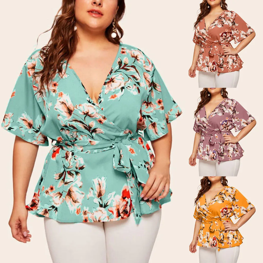 New Tshirt Women Plus Size Casual V-neck Short-Sleeved Printed Waist Belt Tops Poleras Camiseta Mujer Harajuku Top Women T Shirt
New Tshirt Women Plus Size Casual V-neck Short-Sleeved Printed Waist Belt Tops Poleras Camiseta Mujer Harajuku Top Women T Shirt