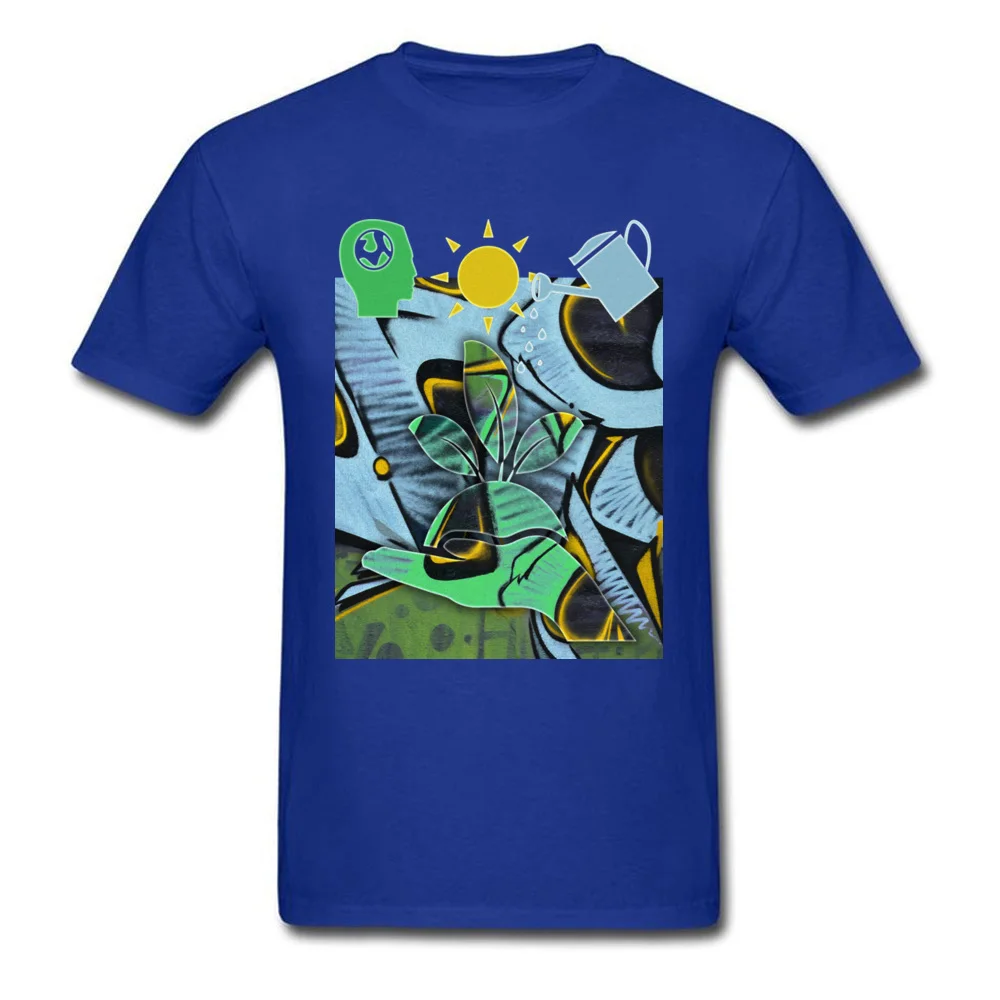 Brand GRAFFITI PLANTS ECO Street T Shirt Round Neck Cotton Fabric Men Tees Short Sleeve Autumn Street T Shirt Top Quality GRAFFITI PLANTS ECO blue