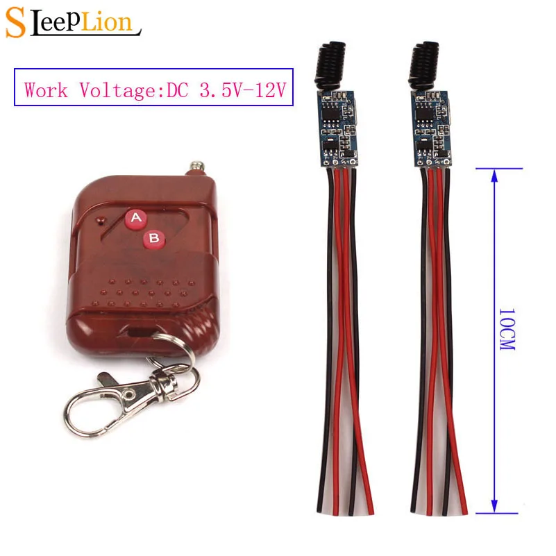 DC 3.5V 5V 6V 9V 12V Wireless Micro Switch Remote Control Switch 2 Receiver Transmitter 3.5V-12V Relay Module 433MHz/315MHz
DC 3.5V 5V 6V 9V 12V Wireless Micro Switch Remote Control Switch 2 Receiver Transmitter 3.5V-12V Relay Module 433MHz/315MHz