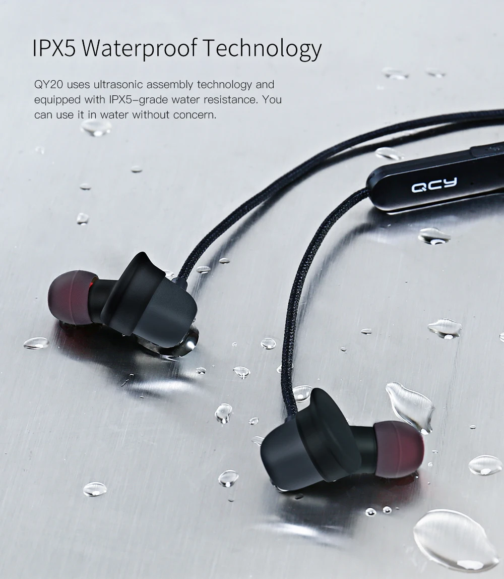 IPX5-rated Sweatproof Bluetooth Headphone with microphone - QY20 7 IPX5-rated Sweatproof Bluetooth Headphone with microphone - QY20 7
