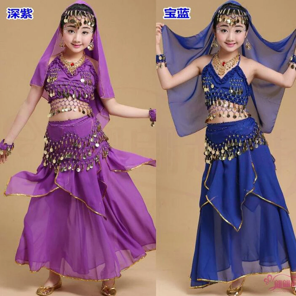 Top dress belt veil Children Belly Dance Costumes Kids Belly Dancing Girls Bollywood Indian Performance dancing Cloth Set Outfit
Top dress belt veil Children Belly Dance Costumes Kids Belly Dancing Girls Bollywood Indian Performance dancing Cloth Set Outfit