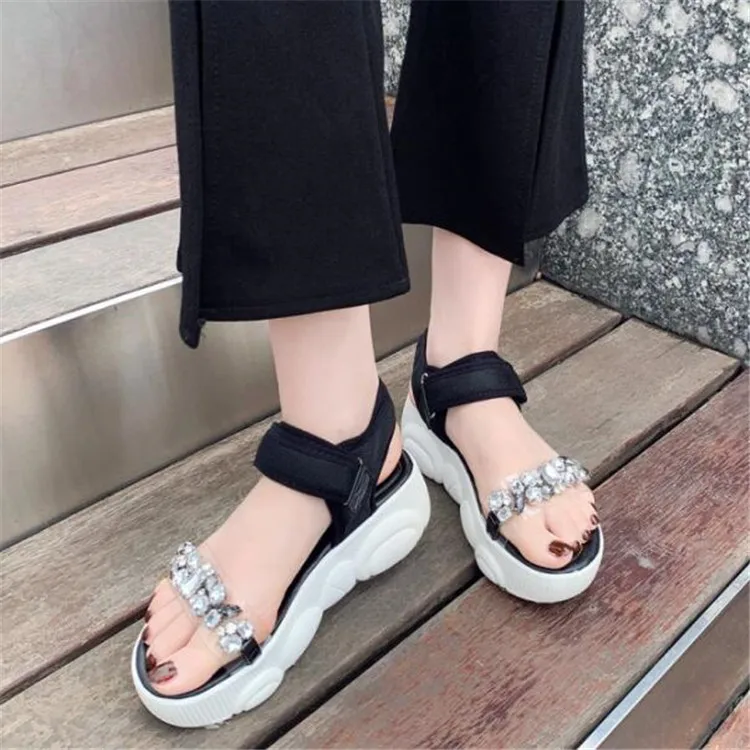 PXELENA Ladies Sandals Transparent+Mesh Crystal Clear Thick Platform Flat Casual Comfort Shoes Women 2019 Summer Plus Size 34-43
PXELENA Ladies Sandals Transparent+Mesh Crystal Clear Thick Platform Flat Casual Comfort Shoes Women 2019 Summer Plus Size 34-43