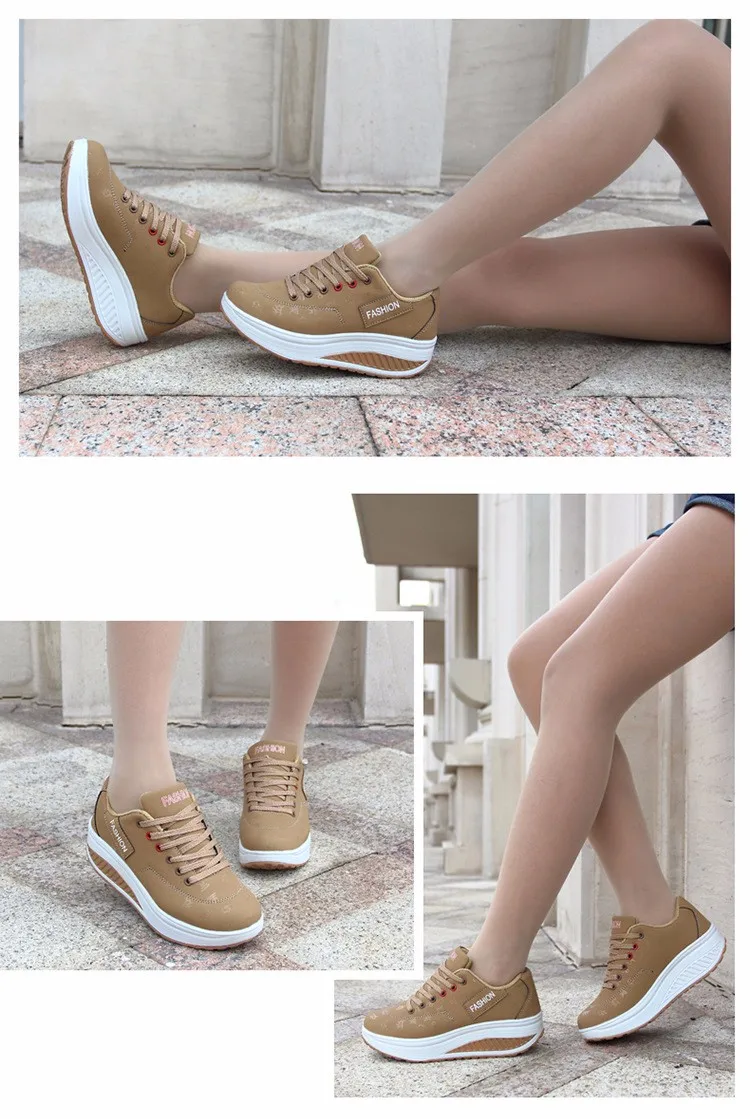 Fast delivery Women casual shoes 2018 New Arrival Walking creepers fashion waterproof wedges platform woman sneakers shoes 24
