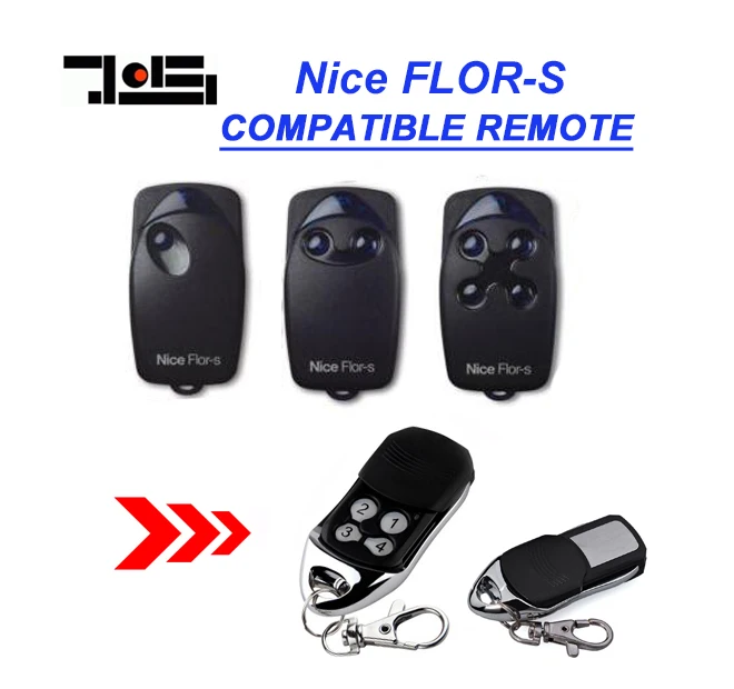 Фото Nice FLOR-S replacement garage door remote control 433mhz rolling code free shipping | Безопасность и защита