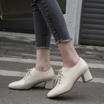 3 Color women's genuine leather lace-up pumps OL style comfortable oxfords brand designer leisure female footwear shoes women
3 Color women's genuine leather lace-up pumps OL style comfortable oxfords brand designer leisure female footwear shoes women