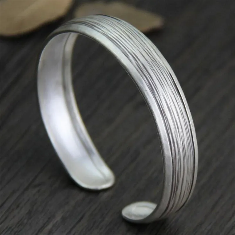 Retro 925 Sterling Silver Bangles For Women Vintage 925 Silver Jewelry Female Handmade Open Cuff Bangles
Retro 925 Sterling Silver Bangles For Women Vintage 925 Silver Jewelry Female Handmade Open Cuff Bangles