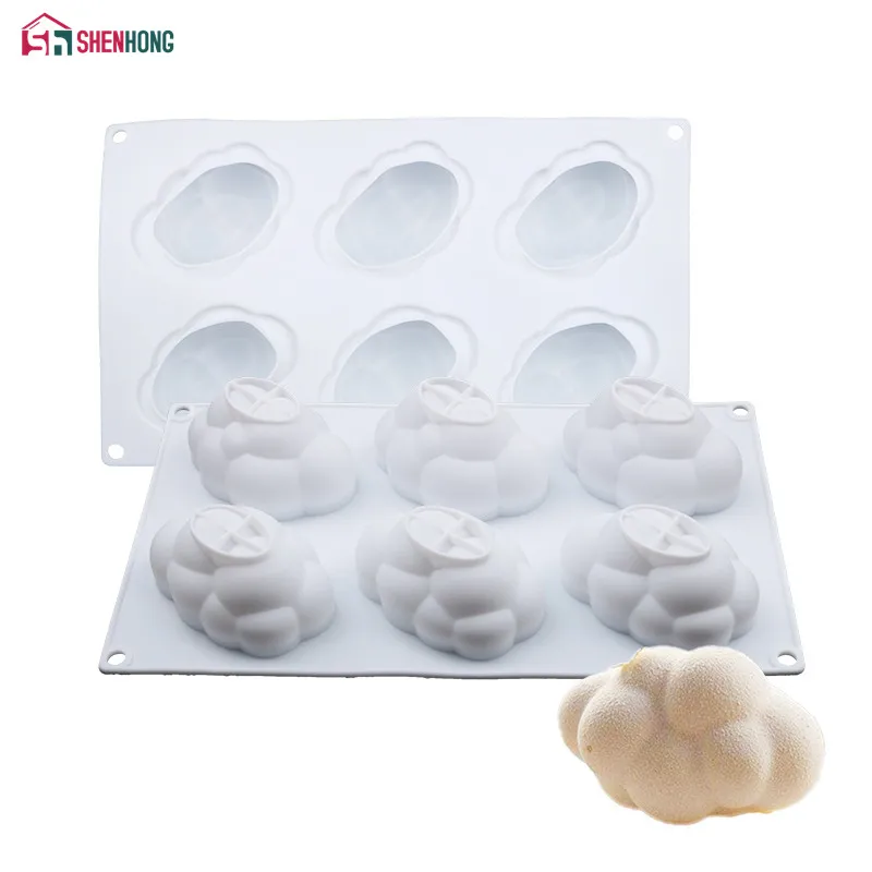 SHENHONG 6 Holes Cloud Silicone Cake Decorating Mold For Baking 3D Mould Dessert Mousse Pan Bakewar bakvormen Baking Tools
SHENHONG 6 Holes Cloud Silicone Cake Decorating Mold For Baking 3D Mould Dessert Mousse Pan Bakewar bakvormen Baking Tools