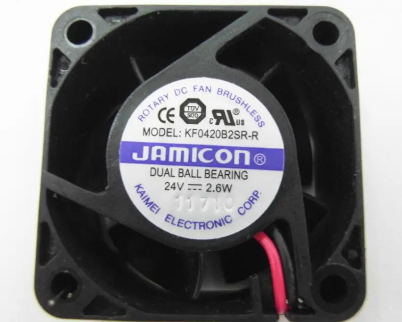 Фото Новый оригинальный jamicon 4020 kf0420b2sr-r 24 В 2.6 Вт 2 Провода инвертора вентилятора kf0420b2sr |