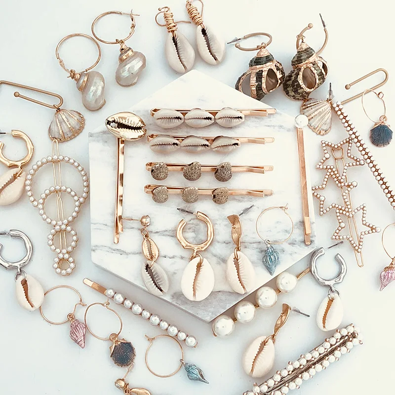 JUJIA Hot Sale Summer za Women Headwear Sea Shell Hair Jewelry Pearl Barrette Hair Pins For Girls Hair Clips Accessories
JUJIA Hot Sale Summer za Women Headwear Sea Shell Hair Jewelry Pearl Barrette Hair Pins For Girls Hair Clips Accessories