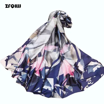 ZFQHJJ 2018 Newest Geometric Prints Soft Satin Silk Scarf Blue Red Navy Elegant Scarf Shawls Hot Sales Ladies Large Scarves
ZFQHJJ 2018 Newest Geometric Prints Soft Satin Silk Scarf Blue Red Navy Elegant Scarf Shawls Hot Sales Ladies Large Scarves