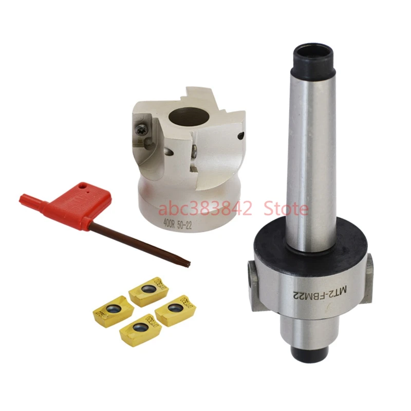 Face Mill Holder MT2 FMB22 M10 + BAP400R 50 22 4T Face End Mill Cutter right angle + 4pcs APMT1604PDER Cemented Carbide Blade
Face Mill Holder MT2 FMB22 M10 + BAP400R 50 22 4T Face End Mill Cutter right angle + 4pcs APMT1604PDER Cemented Carbide Blade