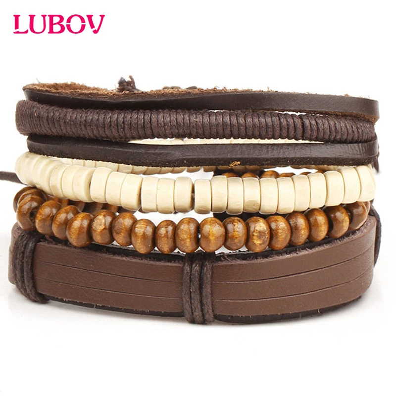 4 PCSSET Vintage Leather Bracelet 2018 Cute Beads Jewelry Wristband boho Statement Bracelet for Women Men Bijoux
4 PCSSET Vintage Leather Bracelet 2018 Cute Beads Jewelry Wristband boho Statement Bracelet for Women Men Bijoux