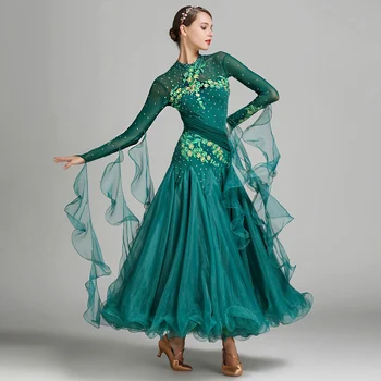Ballroom Dance Competition Dresses Women Lady Milk Silk Long Sleeve Flamenco Waltz Dress Stage Show Clothing 9 Colors DN1256
Ballroom Dance Competition Dresses Women Lady Milk Silk Long Sleeve Flamenco Waltz Dress Stage Show Clothing 9 Colors DN1256