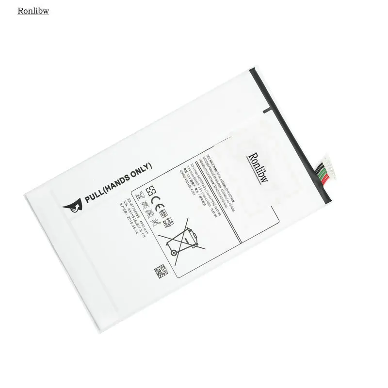 Ronlibw 4900mAh Tablet Battery Replacement EB-BT705FBE For Samsung Galaxy Tab S 8.4 SM T700 T705 Batteries
Ronlibw 4900mAh Tablet Battery Replacement EB-BT705FBE For Samsung Galaxy Tab S 8.4 SM T700 T705 Batteries