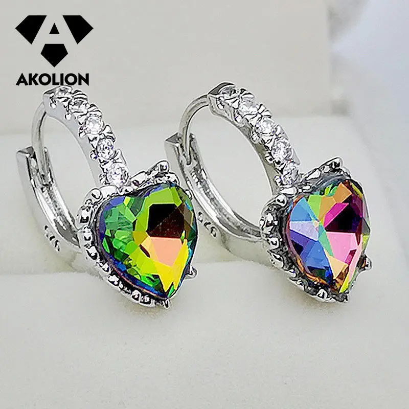 AKOLION Women Accessories Fashionable High-Qulity Colorful Love Zircon Jewelry Euro-American Stud Earrings Office Earrings 2019
AKOLION Women Accessories Fashionable High-Qulity Colorful Love Zircon Jewelry Euro-American Stud Earrings Office Earrings 2019