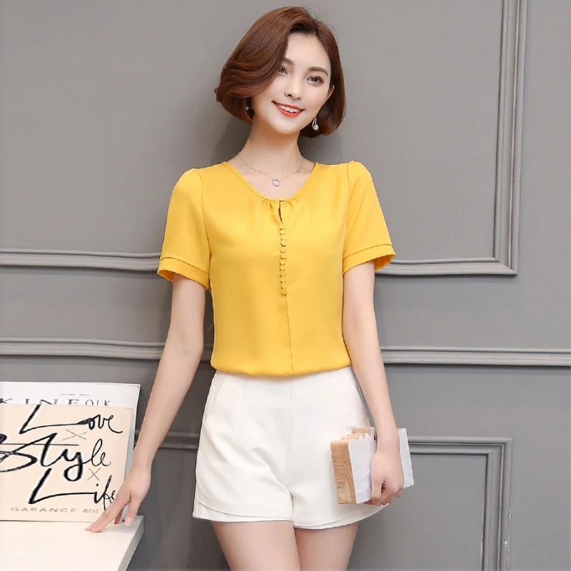 Summer Tops Chiffon Womens Tops and Blouses Short Sleeve Casual Shirts Elegant Button Blouse Women White Tops Blusa Feminina
Summer Tops Chiffon Womens Tops and Blouses Short Sleeve Casual Shirts Elegant Button Blouse Women White Tops Blusa Feminina