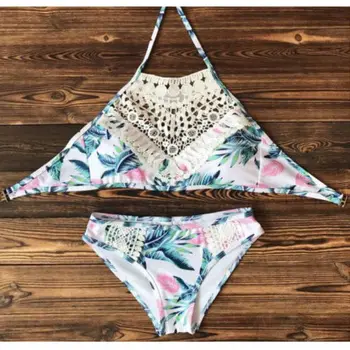 Women lace Swimwear Bandage Sexy Bikini Set Push-up Padded Bathing Suit floral print Swimsuit low waist beachwear biquini 2018
Women lace Swimwear Bandage Sexy Bikini Set Push-up Padded Bathing Suit floral print Swimsuit low waist beachwear biquini 2018