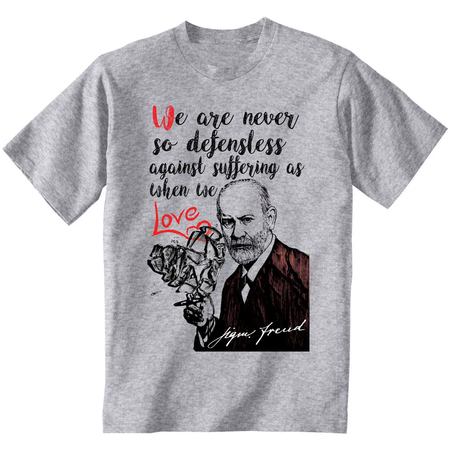 Sigmund Freud When We Love New Cotton Grey Grey Tshirt Mens 100% Cotton Plus Size Top Tee Funny Casual Brand Shirts Top
Sigmund Freud When We Love New Cotton Grey Grey Tshirt Mens 100% Cotton Plus Size Top Tee Funny Casual Brand Shirts Top