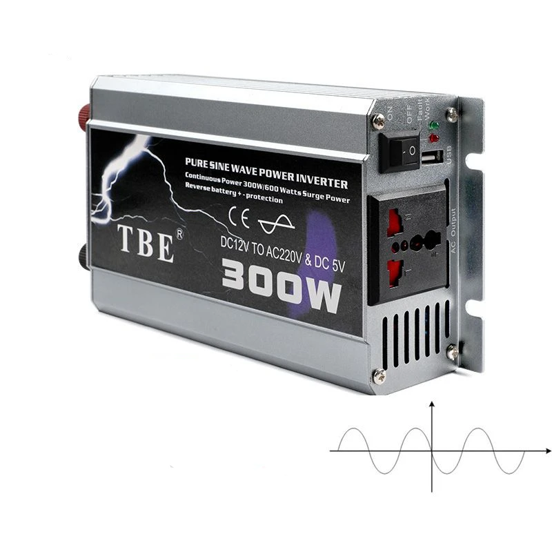300W Pure Sine Wave Car Power Inverter DC 12V To Ac 220V 50Hz Auto Adapter Charger Converter Peak Power 600W for Solar/wind/gas
300W Pure Sine Wave Car Power Inverter DC 12V To Ac 220V 50Hz Auto Adapter Charger Converter Peak Power 600W for Solar/wind/gas