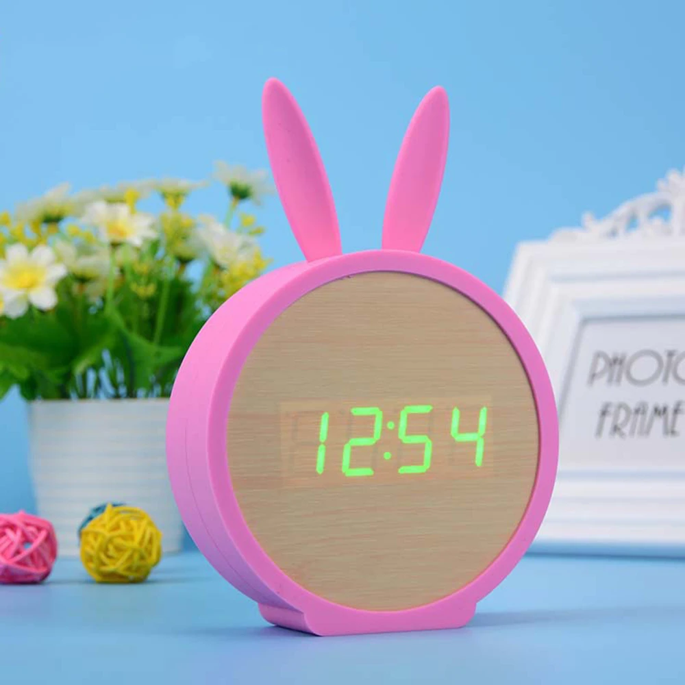 Creative LED Mute Luminous Wood Clock Cute Rabbit Design Multifunctional Alarm Clock For Children Home Decor Birthday Gift
Creative LED Mute Luminous Wood Clock Cute Rabbit Design Multifunctional Alarm Clock For Children Home Decor Birthday Gift