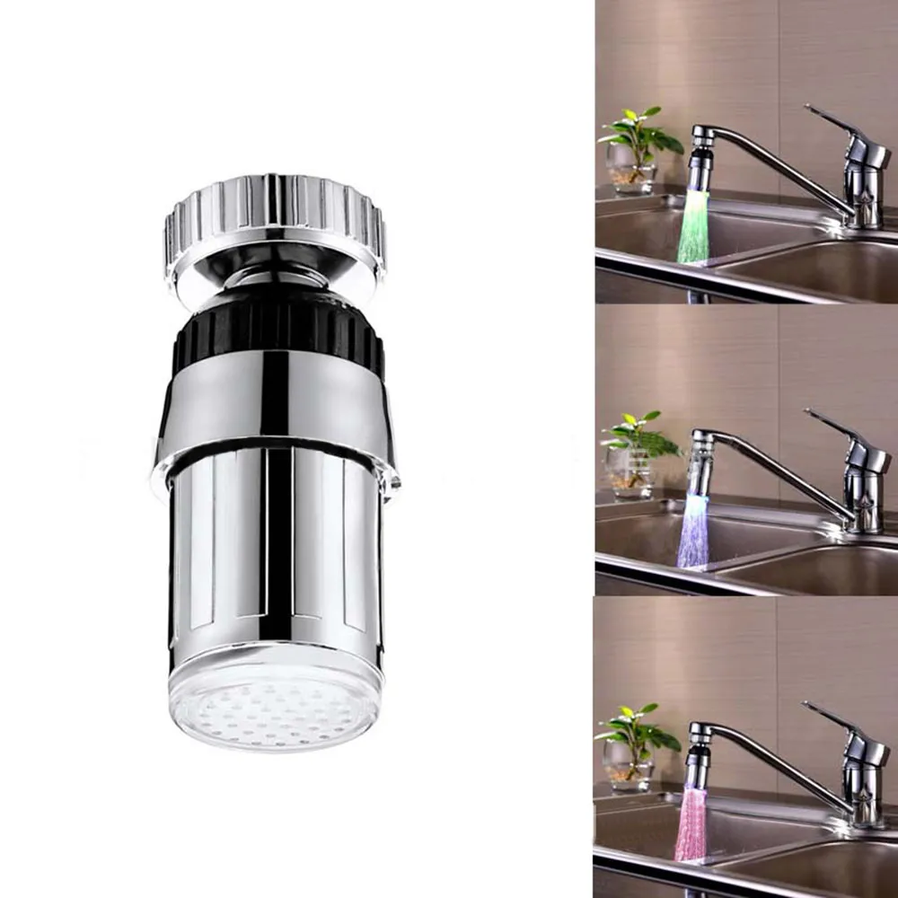 

Temperature Control Three-color 360 Degree Rotating Led Light Color water saver Faucet ev dekorasyon aksesuarlar cucina