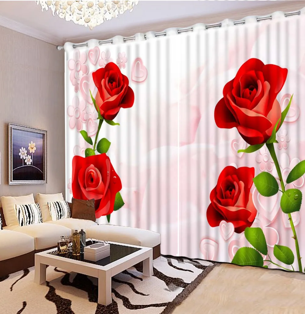 High Quality Customize size Modern beautiful window curtains red rose flower window curtains style
High Quality Customize size Modern beautiful window curtains red rose flower window curtains style