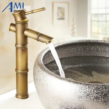 13" Antique Brass Faucet Bamboo Faucets crane Bathroom Sink Basin Mixer Tap 9034A
13" Antique Brass Faucet Bamboo Faucets crane Bathroom Sink Basin Mixer Tap 9034A
