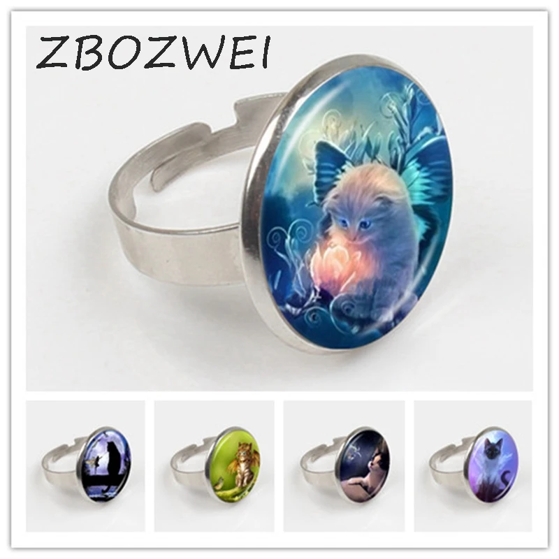 ZBOZWEI 2018 Cute Grey Fairy Cat Photo Ring Angel Wing Cat Ring Kitten Jewelry Animal Sweater Ring Glass Dome Jewellery
ZBOZWEI 2018 Cute Grey Fairy Cat Photo Ring Angel Wing Cat Ring Kitten Jewelry Animal Sweater Ring Glass Dome Jewellery