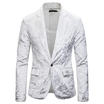 White One Button Velvet Suit Blazer Men 2019 Brand New Notched Lapel Suit Jacket Men Business Casual Blazers Terno Masculino XXL
White One Button Velvet Suit Blazer Men 2019 Brand New Notched Lapel Suit Jacket Men Business Casual Blazers Terno Masculino XXL