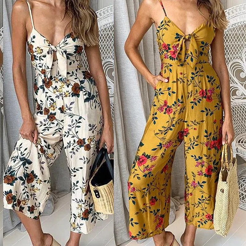 2019 Women Super Comfy Floral Jumpsuit Fashion Trend Sling Print Loose Rompers Boho Womens Jumpsuit Party Streetwear Clothes
2019 Women Super Comfy Floral Jumpsuit Fashion Trend Sling Print Loose Rompers Boho Womens Jumpsuit Party Streetwear Clothes