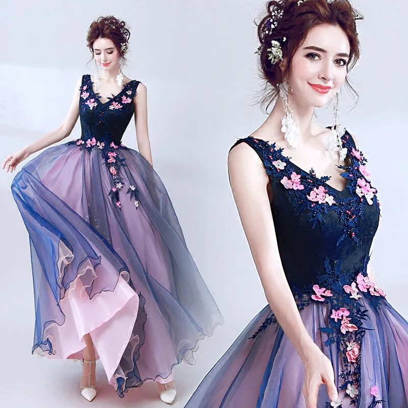 Purple Ball Gown V-neck 3D Flowers Appliques Pearls Elegant Long Elegant Evening Dresses Bride Banquet Party Prom Dress XK58S
Purple Ball Gown V-neck 3D Flowers Appliques Pearls Elegant Long Elegant Evening Dresses Bride Banquet Party Prom Dress XK58S