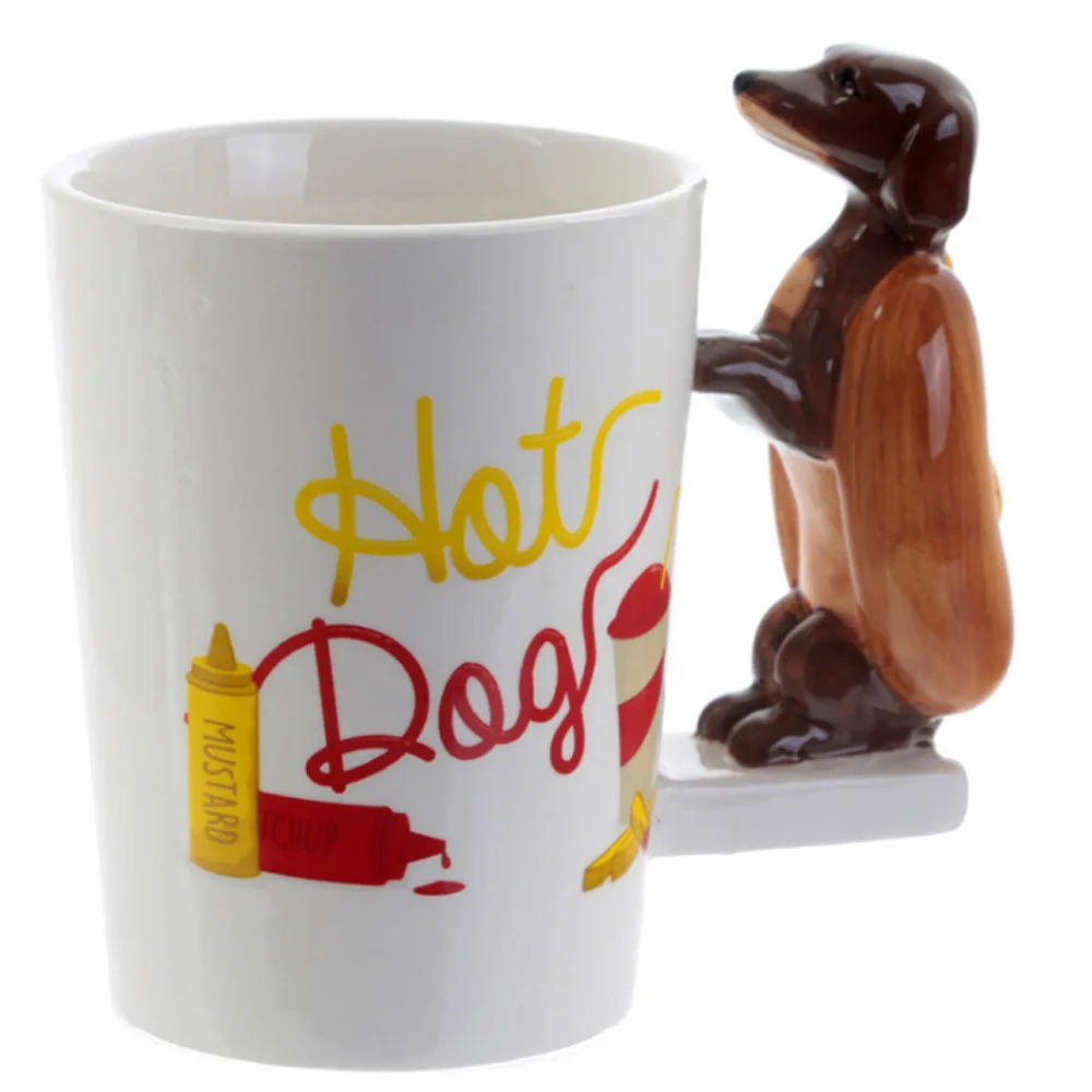 1 Pcs 3D Hot Dog Coffee Mug Ceramic Animal Shape Water Milk Tea cup Cartoon Breakfast Cups Best Gift Bread Biscuit Mugs
1 Pcs 3D Hot Dog Coffee Mug Ceramic Animal Shape Water Milk Tea cup Cartoon Breakfast Cups Best Gift Bread Biscuit Mugs
