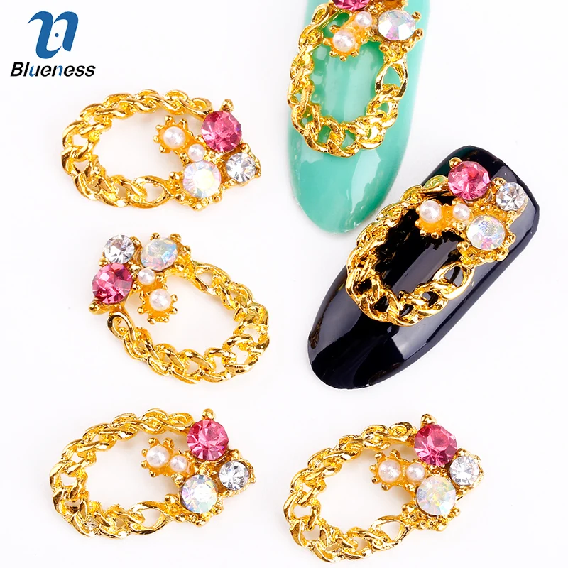 Blueness 10pcs/lot 3D Golden Necklace Charm Nail Decorations Glitter Alloy Jewelry Rhinestones DIY Nail Art Studs Tools TN215
Blueness 10pcs/lot 3D Golden Necklace Charm Nail Decorations Glitter Alloy Jewelry Rhinestones DIY Nail Art Studs Tools TN215