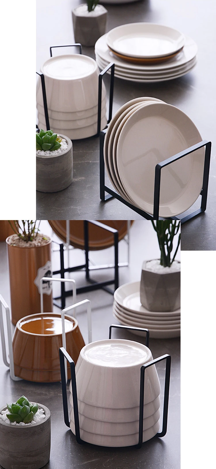 Dish-Drainer-Draining-Plate-Rack-Kitchen-Bowl-Cups-Mug-Organizer-Cucina-Holder-Black-White-Iron-Storage-Knife-Shelf-Organization-017