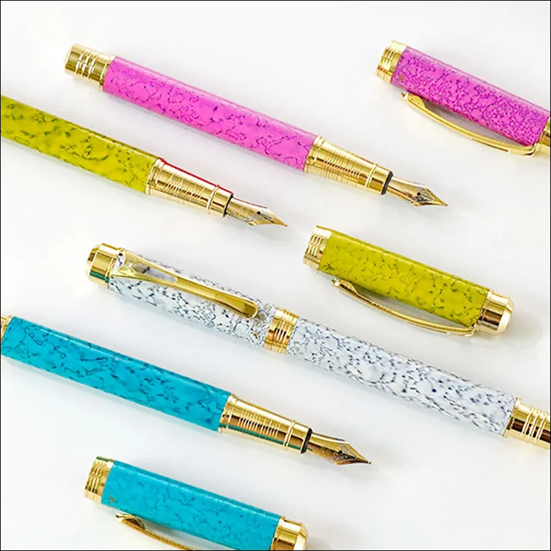 Yushun blue, white, green,purple Marble Business with a middle tip fountain pens New office Business writing materials Pen 
Yushun blue, white, green,purple Marble Business with a middle tip fountain pens New office Business writing materials Pen