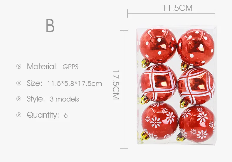 03 inhoo 24 PCS 68cm Christmas Tree Ball Baubles Xmas Party Wedding Hanging Ornament Christmas Decoration Supplies for Home