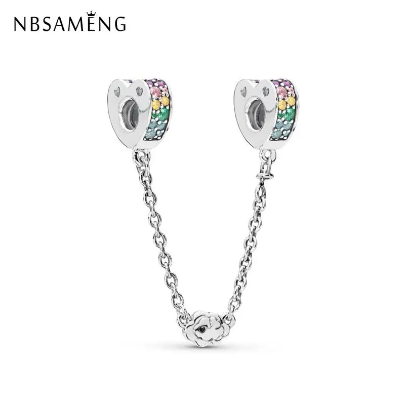 New Original 925 Sterling Silver Bead Multi-Colored Arcs of Love Clip Safety Chain Fit Pandora Bracelet Necklace DIY Women Jewel
New Original 925 Sterling Silver Bead Multi-Colored Arcs of Love Clip Safety Chain Fit Pandora Bracelet Necklace DIY Women Jewel