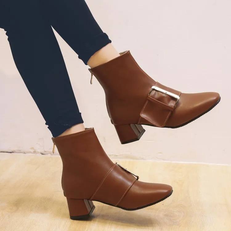 Big Size 11 12 13 European and American style square head, thick heel, high heel, zipper, metal belt buckle boots
Big Size 11 12 13 European and American style square head, thick heel, high heel, zipper, metal belt buckle boots