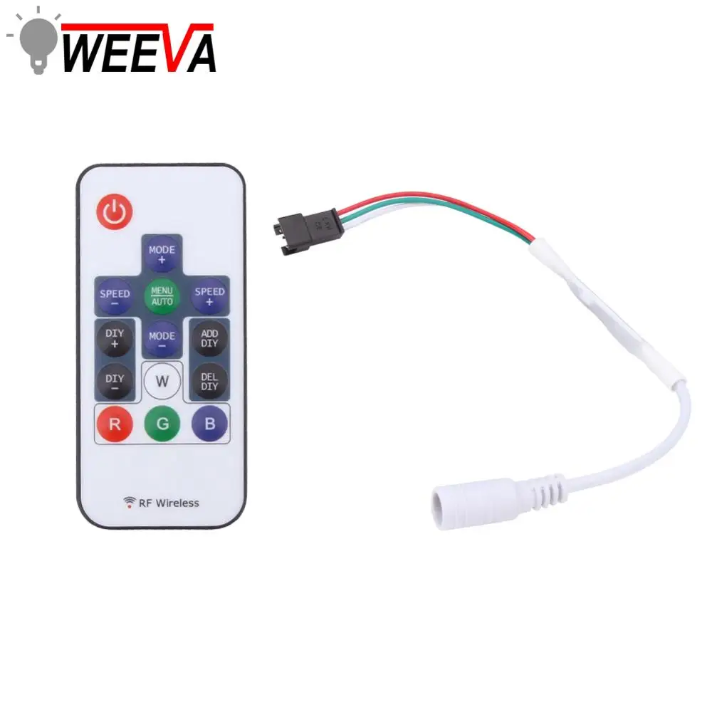 RGB Wireless Remote DC5V 24V 14 Key Mini RF LED Controller for WS2812B WS2811 LED Strip Light
RGB Wireless Remote DC5V 24V 14 Key Mini RF LED Controller for WS2812B WS2811 LED Strip Light