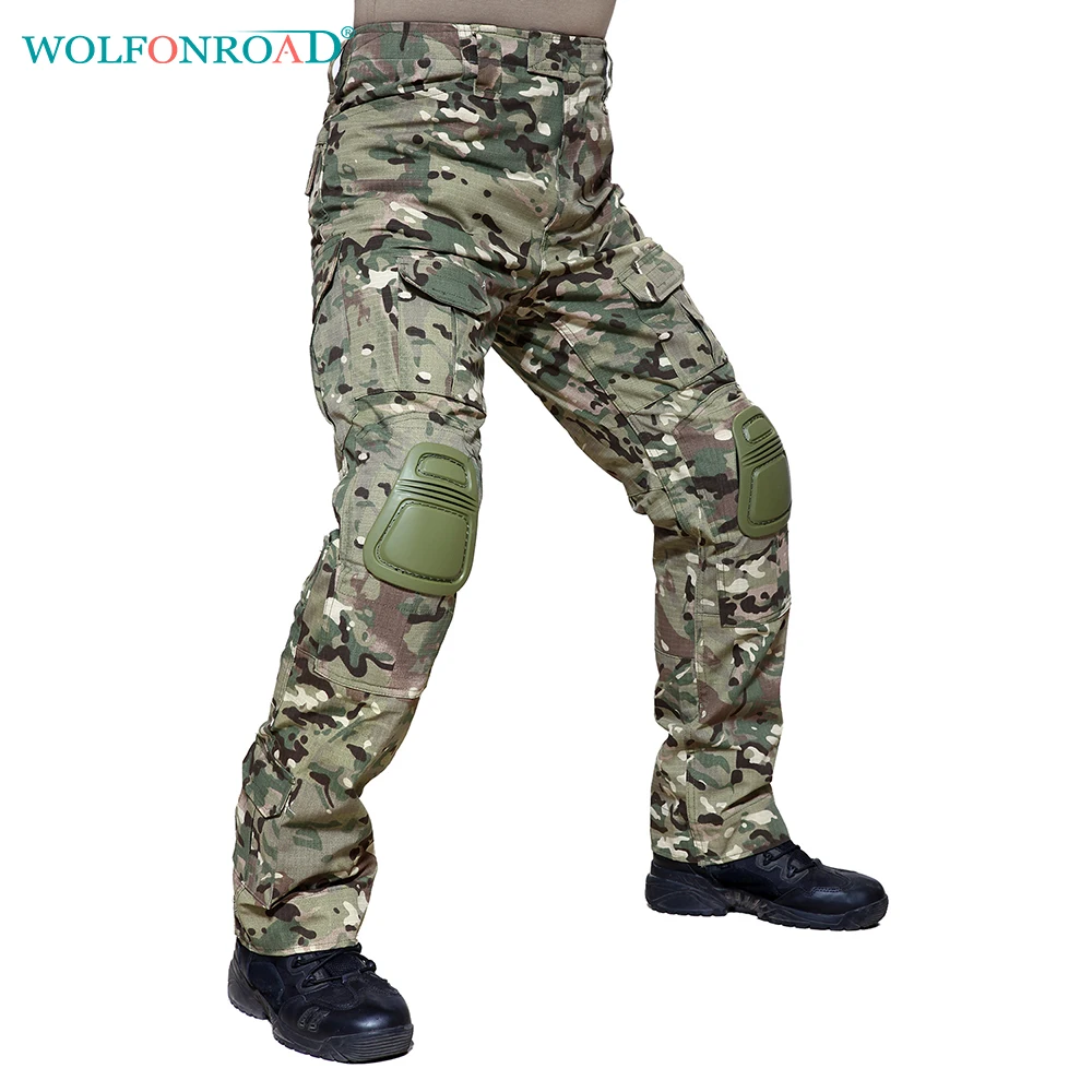 WOLFONROAD Men Trousers Outdoor Hiking Trousers Camouflage Combat Pants Paintball Tactical Pants & Knee Pad Hunting Sport Pants 
WOLFONROAD Men Trousers Outdoor Hiking Trousers Camouflage Combat Pants Paintball Tactical Pants & Knee Pad Hunting Sport Pants
