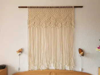 105 Cm X 145 Cm Macrame Wall Art Handmade Cotton Wall Hanging Tapestry with Bohemia Home Wedding Garden Party Decoration
105 Cm X 145 Cm Macrame Wall Art Handmade Cotton Wall Hanging Tapestry with Bohemia Home Wedding Garden Party Decoration