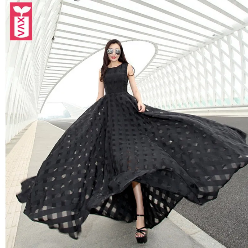Custom-Made Beach Holiday 2018 Black Organza Formal Ball Gown Ankle-Length Long Dress Sleeveless White Grid Maxi Dress
Custom-Made Beach Holiday 2018 Black Organza Formal Ball Gown Ankle-Length Long Dress Sleeveless White Grid Maxi Dress