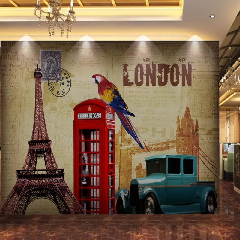 Фото обои Европейская Американская Картина маслом Парижская башня классический