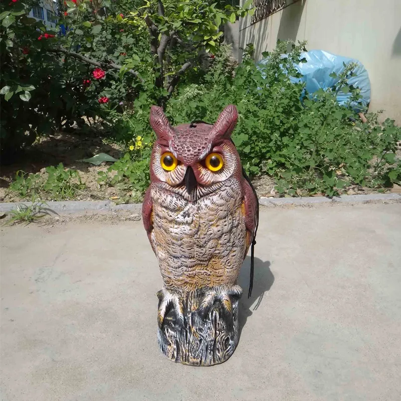 Image Plastic garden owl decoy   Bird scaring garden decoy plastic handmade  17*15*41 cm