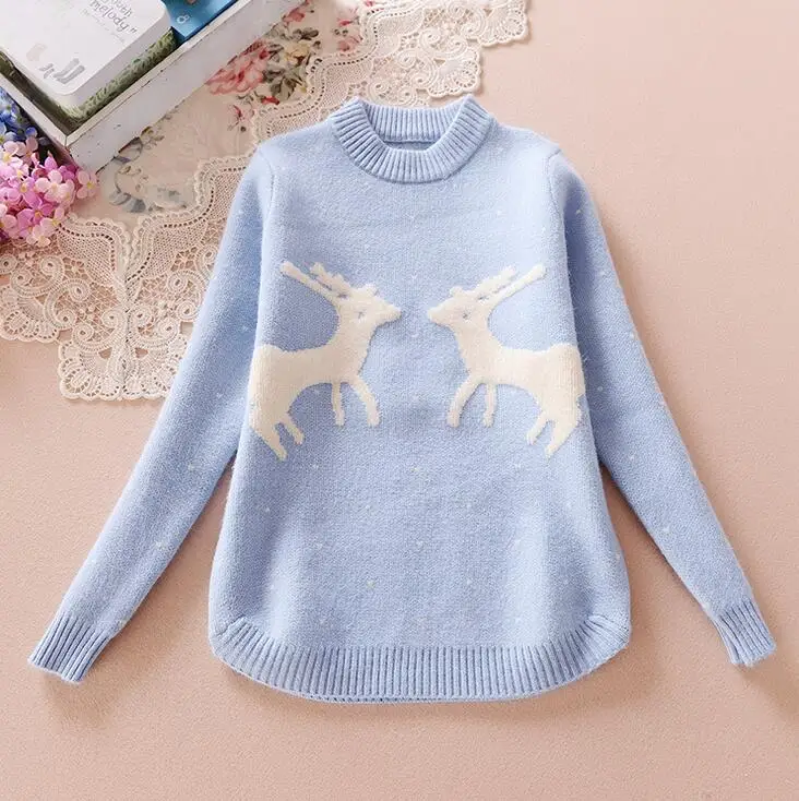 Autumn Winter Long Sleeve O-neck Knitted Pullover Woolen Sweater For Girls Cute Animal Kids Sweaters Causal Sueter Infantil
Autumn Winter Long Sleeve O-neck Knitted Pullover Woolen Sweater For Girls Cute Animal Kids Sweaters Causal Sueter Infantil